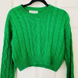 Green long sleeve chunkey knit sweater No Comment brand